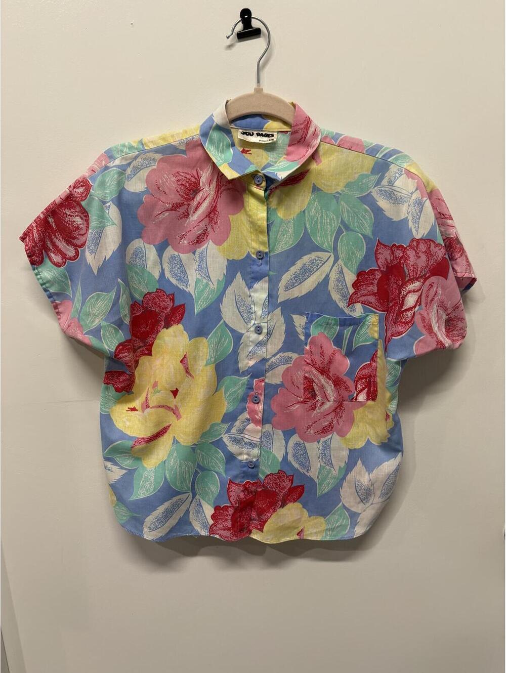 You Babes Floral Short Sleeve Button-Up Shirt